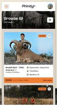 Browse trips interface